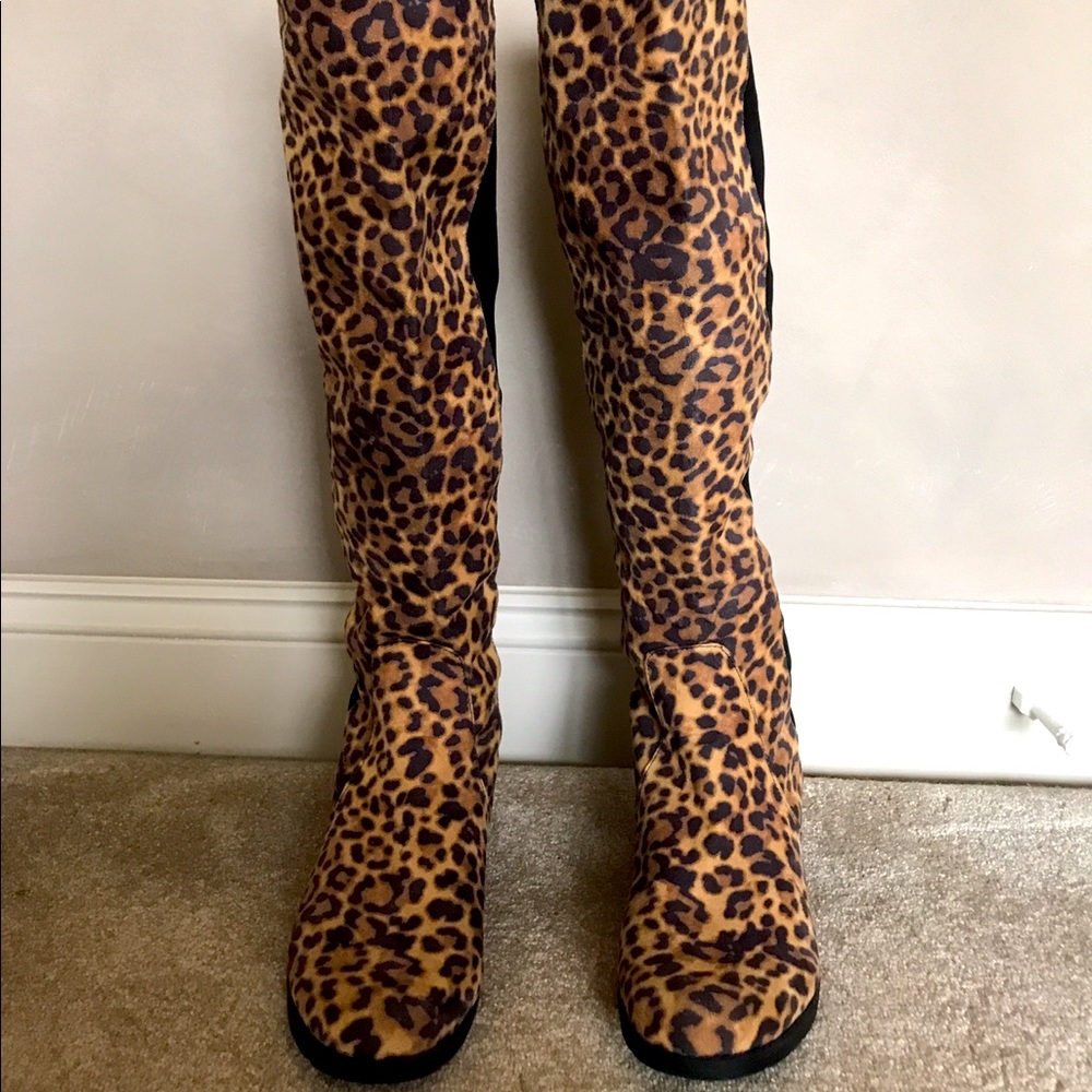 UNISA over the knee animal print boots